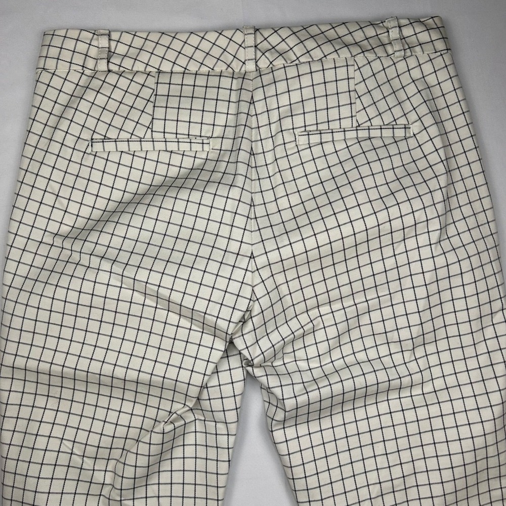 Banana Republic Sloan White Navy‎ Windowpane Check Slim Pants Womens 2 - Picture 10 of 10